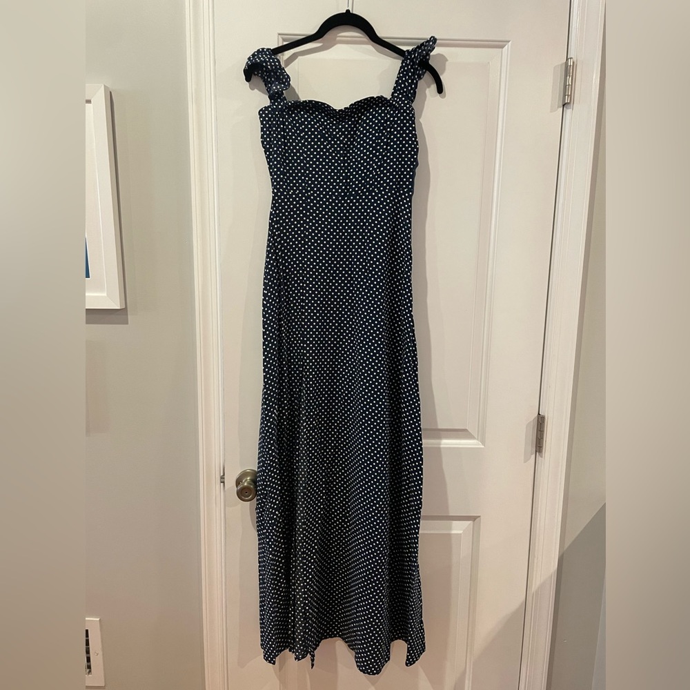 Lulu’s Navy and White Polka dot dress - size small
